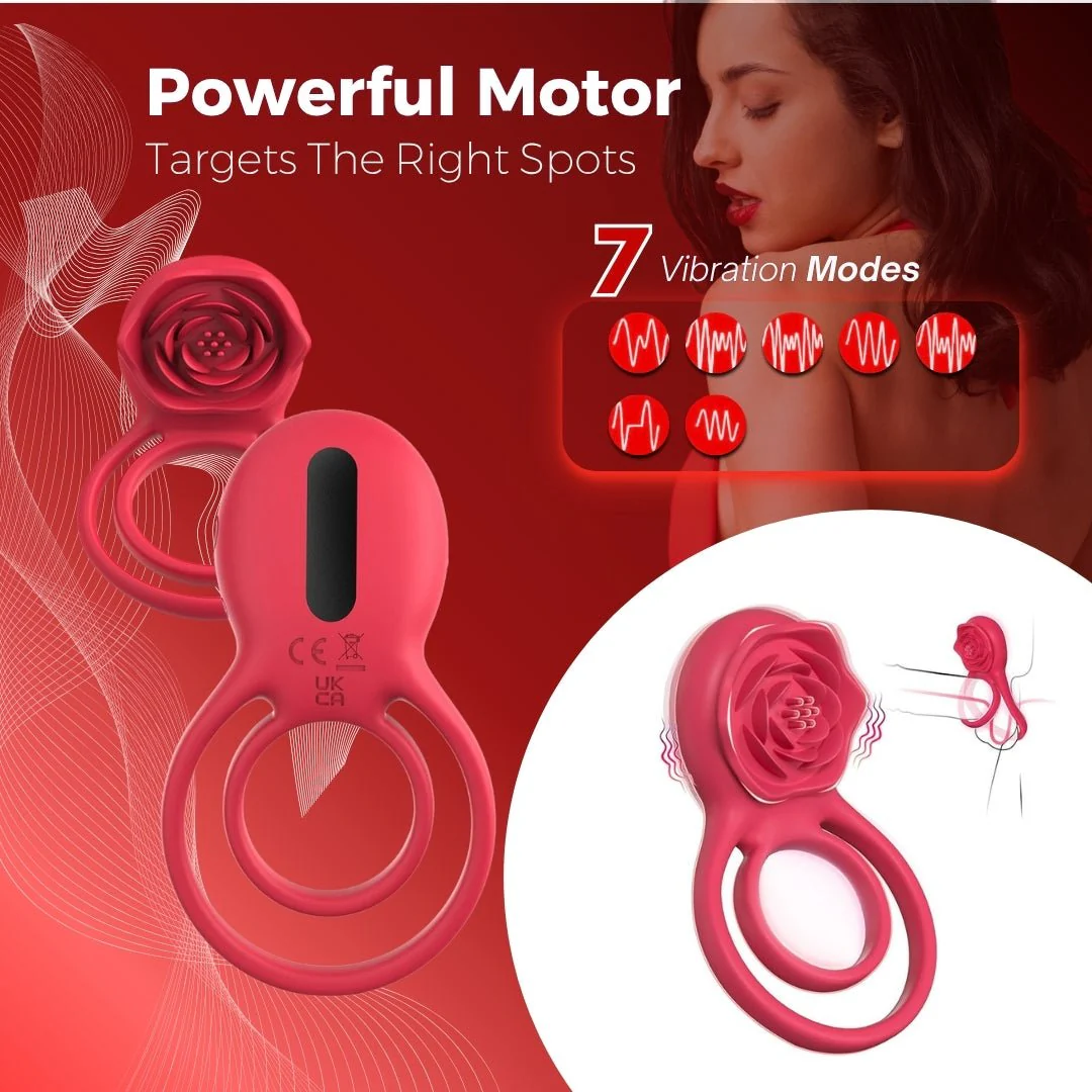 ClitFit - Vibrating Cock Ring with Rose Clitoral Stimulator - Image 2